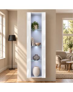 Vitrine suspensa modelo Nora V5 (40x170cm) cor branca