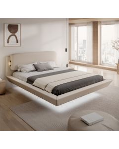 Cama de casal flutuante Diana em bege (180x200 cm)