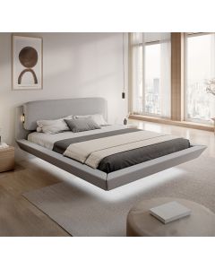 Cama de casal flutuante Diana em cinza (160x200 cm)