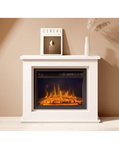 Móvel com lareira elétrica branco Alaska