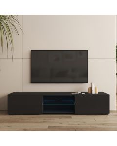 Móvel de TV Preto 160 cm com pés 2 cm Tibi