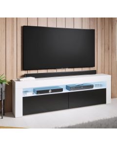 Móvel de TV modelo Aker (140x50,5cm) cor branca e preta