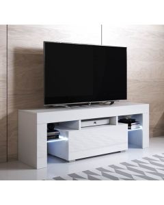 Móvel de TV modelo Elio (130x45cm) cor branca com LED