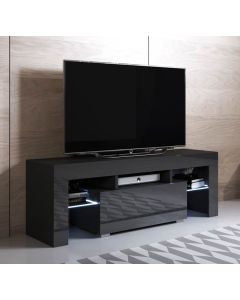 Móvel de TV modelo Elio (130x45cm) cor preta com LED