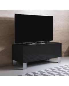 Móvel de TV modelo Luke H1 (100x42cm) cor preta com pés de alumínio