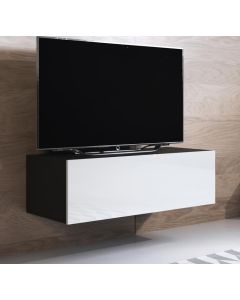 Móvel de TV modelo Luke H1 (100x30cm) cor preta e branca