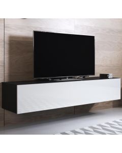 Móvel de TV modelo Luke H2 (160x30cm) cor preta e branca