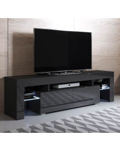 Móvel de TV modelo Unai (160x45cm) cor preta com LED RGB