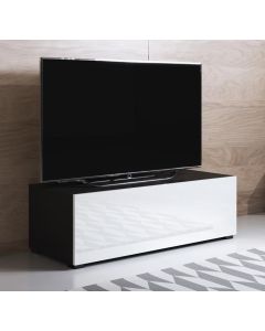 Móvel de TV modelo Luke H1 (100x32cm) cor preta e branca com pés standard