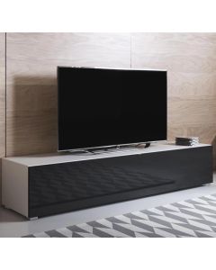 Móvel de TV modelo Luke H2 (160x32cm) cor branca e preta com pés standard