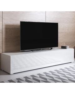 Móvel de TV modelo Luke H2 (160x32cm) cor branca com pés standard