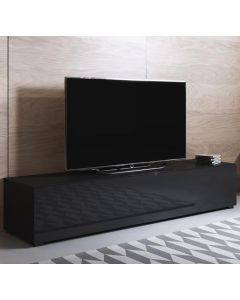 Móvel de TV modelo Luke H2 (160x32cm) cor preta com pés standard
