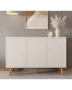 Aparador cor Branco 120 cm com portas caneladas Renzo