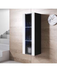 Vitrine suspensa modelo Luke V2 (40x126cm) cor preta e branca