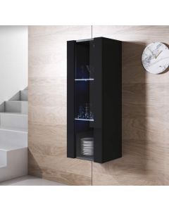 Vitrine suspensa modelo Luke V2 (40x126cm) cor preta