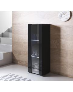 Vitrine modelo Luke V2 (40x128cm) cor preta com pés standard