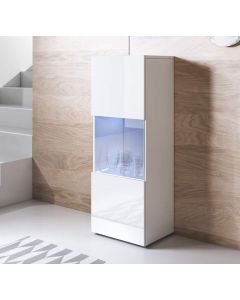 Vitrine modelo Luke V3 (40x128cm) cor branca com pés standard
