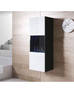 Vitrine suspensa modelo Luke V3 (40x126cm) cor preta e branca