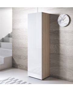Armário modelo Luke V4 (40x167cm) cor sonoma e branca com pés standard
