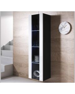 Vitrine suspensa modelo Luke V5 (40x165cm) cor preta e branca
