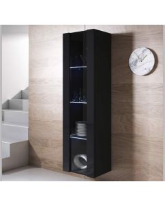 Vitrine suspensa modelo Luke V5 (40x165cm) cor preta