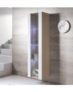 Vitrine suspensa modelo Luke V5 (40x165cm) cor sonoma e branca
