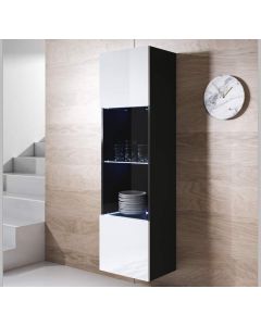 Vitrine suspensa modelo Luke V6 (40x165cm) cor preta e branca