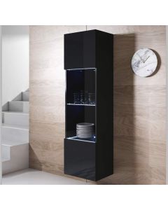 Vitrine suspensa modelo Luke V6 (40x165cm) cor preta