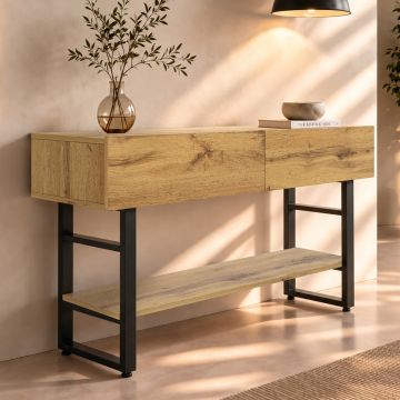 Móvel Consola de Entrada na cor Carvalho Europeu (139 cm)  - mod. Factory R1