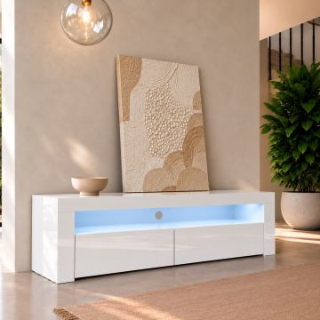 Móvel de TV modelo Aker (140x50,5cm) cor branca