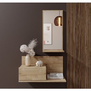 Móvel de entrada com gaveta e espelho Isabela cor safir