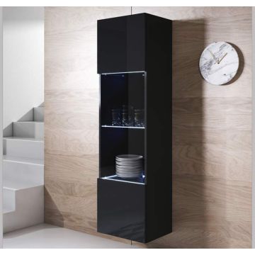 Vitrine suspensa modelo Luke V6 (40x165cm) cor preta